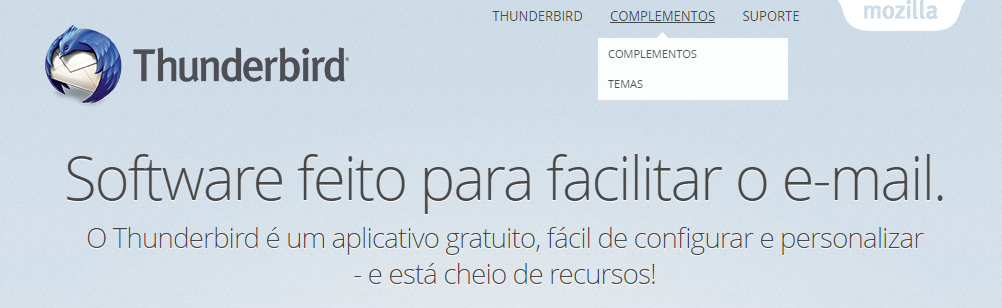 thunderbird software feito para facilitar o e-mail mozilla gerenciador de email